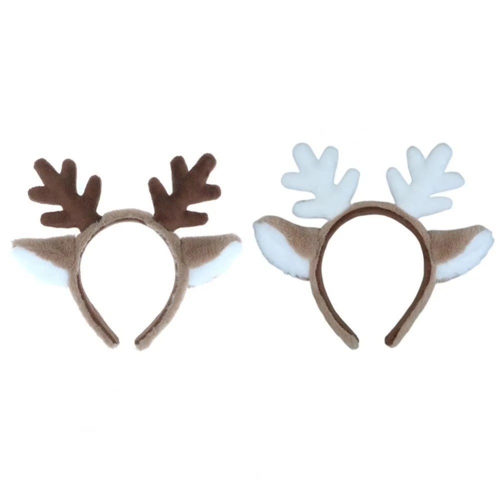 Reindeer Antlers Headband - Miękka świąteczna opaska na głowę, puszysty