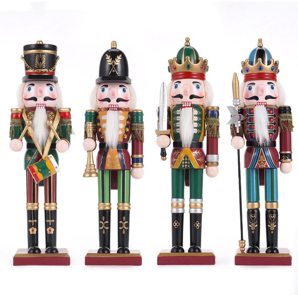 Nutcracker Figurine - 30CM Drewniany Dziadek do orzechów Ozdoby