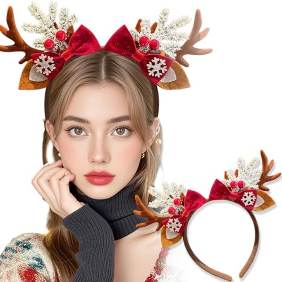 Reindeer Antlers Headband - Urocza świąteczna opaska na głowę dla