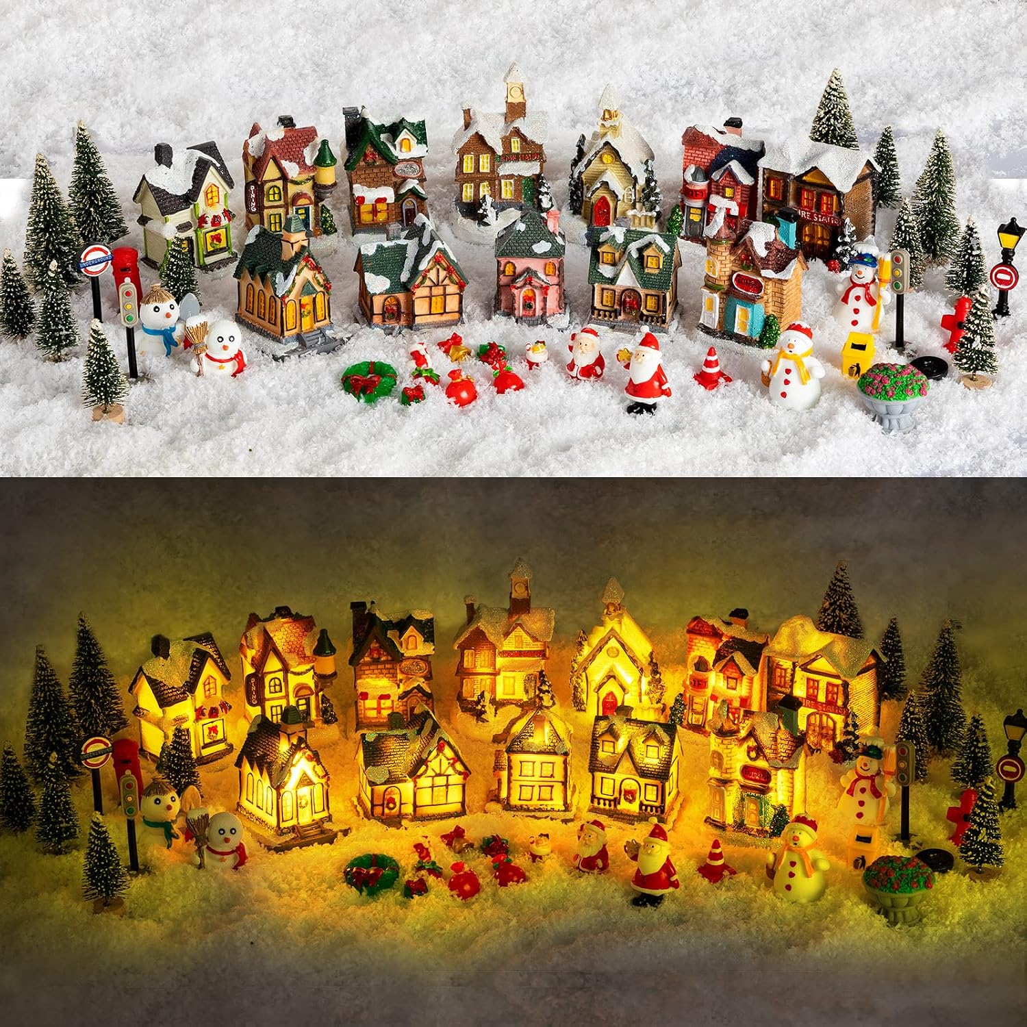 Nutcracker Figurine - Świąteczne ozdoby w kształcie domków wioskowych,