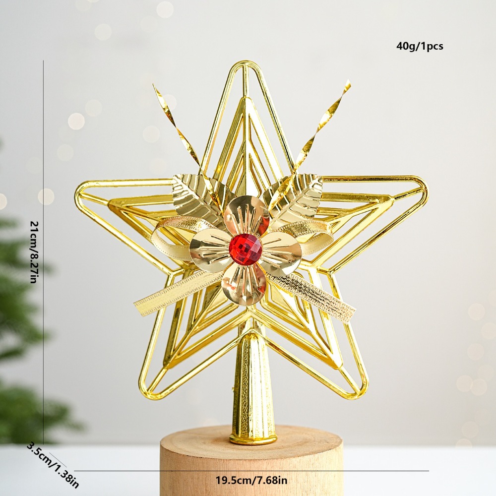 Star Tree Topper - Plastikowa gwiazda na czubek choinki, galwanizowana,