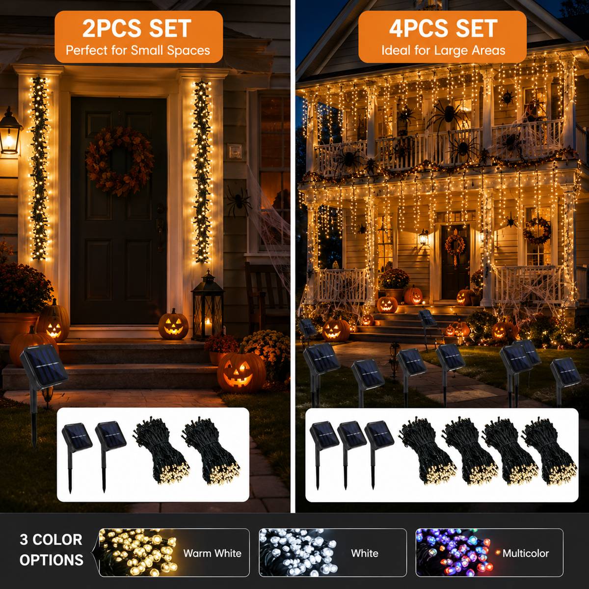 2/4 szt. Halloweenowe solarne  – Christmas Lights Outdoor recenzja i cena