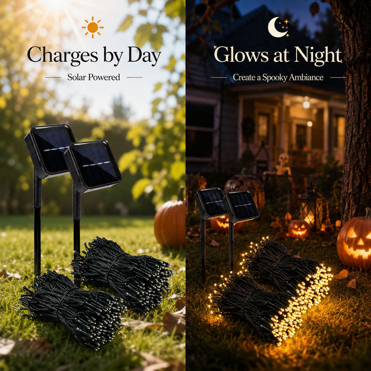 2/4 szt. Halloweenowe solarne  – Christmas Lights Outdoor recenzja i cena