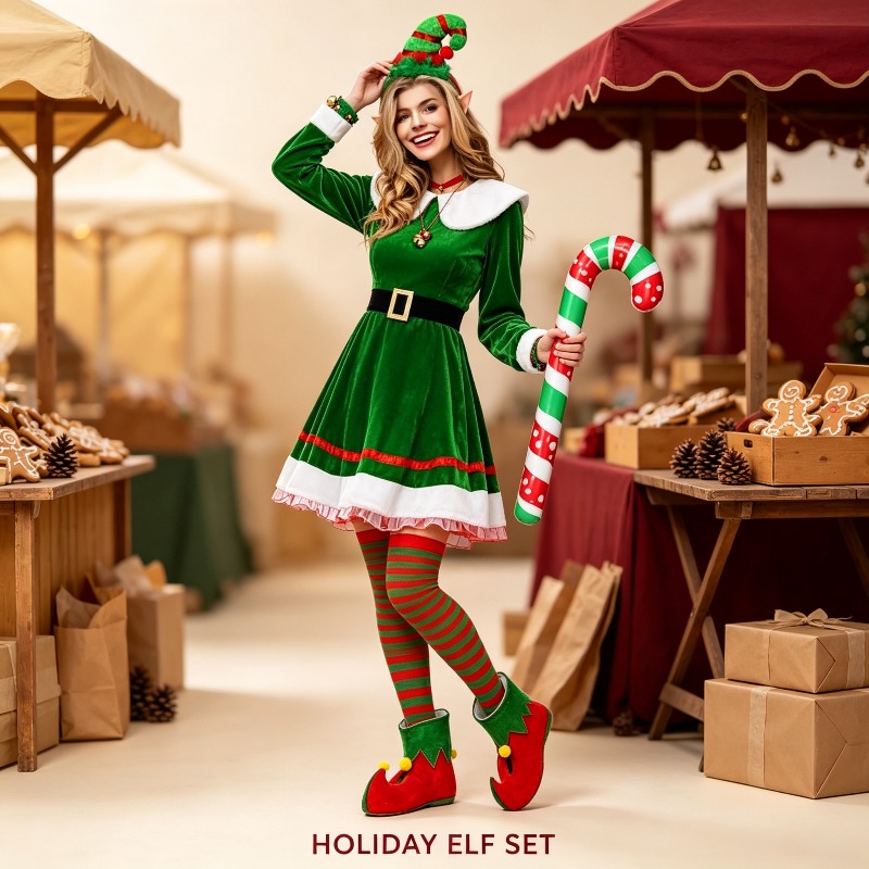 Damski zestaw kostiumu elfa na – Elf Costume Christmas recenzja i cena
